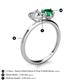 5 - Sasha Heart Shape Forever Brilliant Moissanite & Pear Shape Lab Created Emerald 2 Stone Duo Ring 