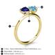 5 - Sasha Heart Shape Lab Created Blue Sapphire & Pear Shape Blue Topaz 2 Stone Duo Ring 