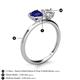 5 - Sasha Heart Shape Lab Created Blue Sapphire & Pear Shape Forever One Moissanite 2 Stone Duo Ring 