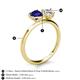 5 - Sasha IGI Certified Pear Shape Lab Grown Diamond & Heart Shape Lab Created Blue Sapphire 2 Stone Duo Ring 