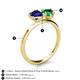 5 - Sasha Heart & Pear Shape Created Blue Sapphire & Created Emerald 2 Stone Duo Ring 