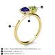 5 - Sasha Heart Shape Lab Created Blue Sapphire & Pear Shape Peridot 2 Stone Duo Ring 