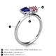 5 - Sasha Heart Shape Lab Created Blue Sapphire & Pear Shape Pink Tourmaline 2 Stone Duo Ring 