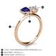 5 - Sasha IGI Certified Pear Shape Lab Grown Diamond & Heart Shape Lab Created Blue Sapphire 2 Stone Duo Ring 