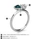 5 - Sasha IGI Certified Pear Shape Lab Grown Diamond & Heart Shape London Blue Topaz 2 Stone Duo Ring 