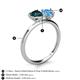 5 - Sasha Heart Shape London Blue Topaz & Pear Shape Blue Topaz 2 Stone Duo Ring 