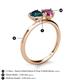 5 - Sasha Heart Shape London Blue Topaz & Pear Shape Rhodolite Garnet 2 Stone Duo Ring 