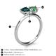 5 - Sasha Heart Shape London Blue Topaz & Pear Shape Lab Created Alexandrite 2 Stone Duo Ring 