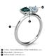 5 - Sasha Heart Shape London Blue Topaz & Pear Shape Aquamarine 2 Stone Duo Ring 