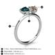 5 - Sasha Heart Shape London Blue Topaz & Pear Shape Smoky Quartz 2 Stone Duo Ring 