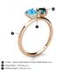 5 - Sasha Heart Shape Blue Topaz & Pear Shape London Blue Topaz 2 Stone Duo Ring 