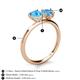 5 - Sasha Heart & Pear Shape Blue Topaz 2 Stone Duo Ring 