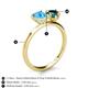 5 - Sasha Heart Shape Blue Topaz & Pear Shape London Blue Topaz 2 Stone Duo Ring 