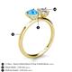 5 - Sasha IGI Certified Pear Shape Lab Grown Diamond & Heart Shape Blue Topaz 2 Stone Duo Ring 