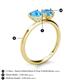 5 - Sasha Heart & Pear Shape Blue Topaz 2 Stone Duo Ring 