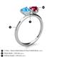 5 - Sasha Heart Shape Blue Topaz & Pear Shape Lab Created Ruby 2 Stone Duo Ring 