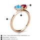 5 - Sasha Heart Shape Blue Topaz & Pear Shape Lab Created Ruby 2 Stone Duo Ring 