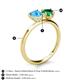 5 - Sasha Heart Shape Blue Topaz & Pear Shape Lab Created Emerald 2 Stone Duo Ring 