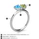 5 - Sasha Heart Shape Blue Topaz & Pear Shape Peridot 2 Stone Duo Ring 