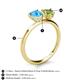 5 - Sasha Heart Shape Blue Topaz & Pear Shape Peridot 2 Stone Duo Ring 