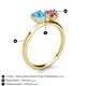 5 - Sasha Heart Shape Blue Topaz & Pear Shape Pink Tourmaline 2 Stone Duo Ring 