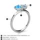 5 - Sasha Heart Shape Blue Topaz & Pear Shape Aquamarine 2 Stone Duo Ring 