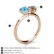 5 - Sasha Heart Shape Blue Topaz & Pear Shape Smoky Quartz 2 Stone Duo Ring 