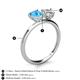 5 - Sasha IGI Certified Pear Shape Lab Grown Diamond & Heart Shape Blue Topaz 2 Stone Duo Ring 