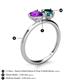 5 - Sasha Heart Shape Amethyst & Pear Shape London Blue Topaz 2 Stone Duo Ring 