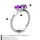 5 - Sasha Heart & Pear Shape Amethyst 2 Stone Duo Ring 