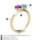 5 - Sasha Heart Shape Amethyst & Pear Shape Blue Topaz 2 Stone Duo Ring 