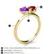 5 - Sasha Heart Shape Amethyst & Pear Shape Lab Created Ruby 2 Stone Duo Ring 