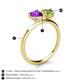 5 - Sasha Heart Shape Amethyst & Pear Shape Peridot 2 Stone Duo Ring 