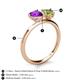 5 - Sasha Heart Shape Amethyst & Pear Shape Peridot 2 Stone Duo Ring 