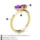 5 - Sasha Heart Shape Amethyst & Pear Shape Rhodolite Garnet 2 Stone Duo Ring 