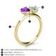 5 - Sasha Heart Shape Amethyst & Pear Shape Aquamarine 2 Stone Duo Ring 