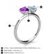 5 - Sasha Heart Shape Amethyst & Pear Shape Aquamarine 2 Stone Duo Ring 