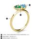 5 - Sasha Heart Shape Lab Created Alexandrite & Pear Shape Blue Topaz 2 Stone Duo Ring 