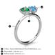 5 - Sasha Heart Shape Lab Created Alexandrite & Pear Shape Blue Topaz 2 Stone Duo Ring 