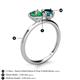 5 - Sasha Heart Shape Lab Created Alexandrite & Pear Shape London Blue Topaz 2 Stone Duo Ring 