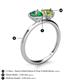 5 - Sasha Heart Shape Lab Created Alexandrite & Pear Shape Peridot 2 Stone Duo Ring 