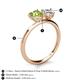 5 - Sasha IGI Certified Pear Shape Lab Grown Diamond & Heart Shape Peridot 2 Stone Duo Ring 