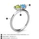 5 - Sasha Heart Shape Peridot & Pear Shape Blue Topaz 2 Stone Duo Ring 