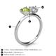 5 - Sasha IGI Certified Pear Shape Lab Grown Diamond & Heart Shape Peridot 2 Stone Duo Ring 