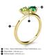 5 - Sasha Heart Shape Peridot & Pear Shape Lab Created Emerald 2 Stone Duo Ring 