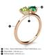 5 - Sasha Heart Shape Peridot & Pear Shape Lab Created Emerald 2 Stone Duo Ring 