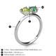 5 - Sasha Heart Shape Peridot & Pear Shape Lab Created Alexandrite 2 Stone Duo Ring 