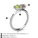 5 - Sasha Heart Shape Peridot & Pear Shape Smoky Quartz 2 Stone Duo Ring 