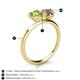 5 - Sasha Heart Shape Peridot & Pear Shape Smoky Quartz 2 Stone Duo Ring 