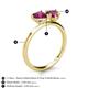 5 - Sasha Heart & Pear Shape Rhodolite Garnet 2 Stone Duo Ring 